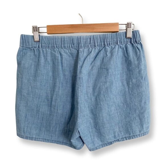 Madewell Women's Chambray Pull-On Shorts. Style L0048. Blue. Size Small - Picture 3 of 12
